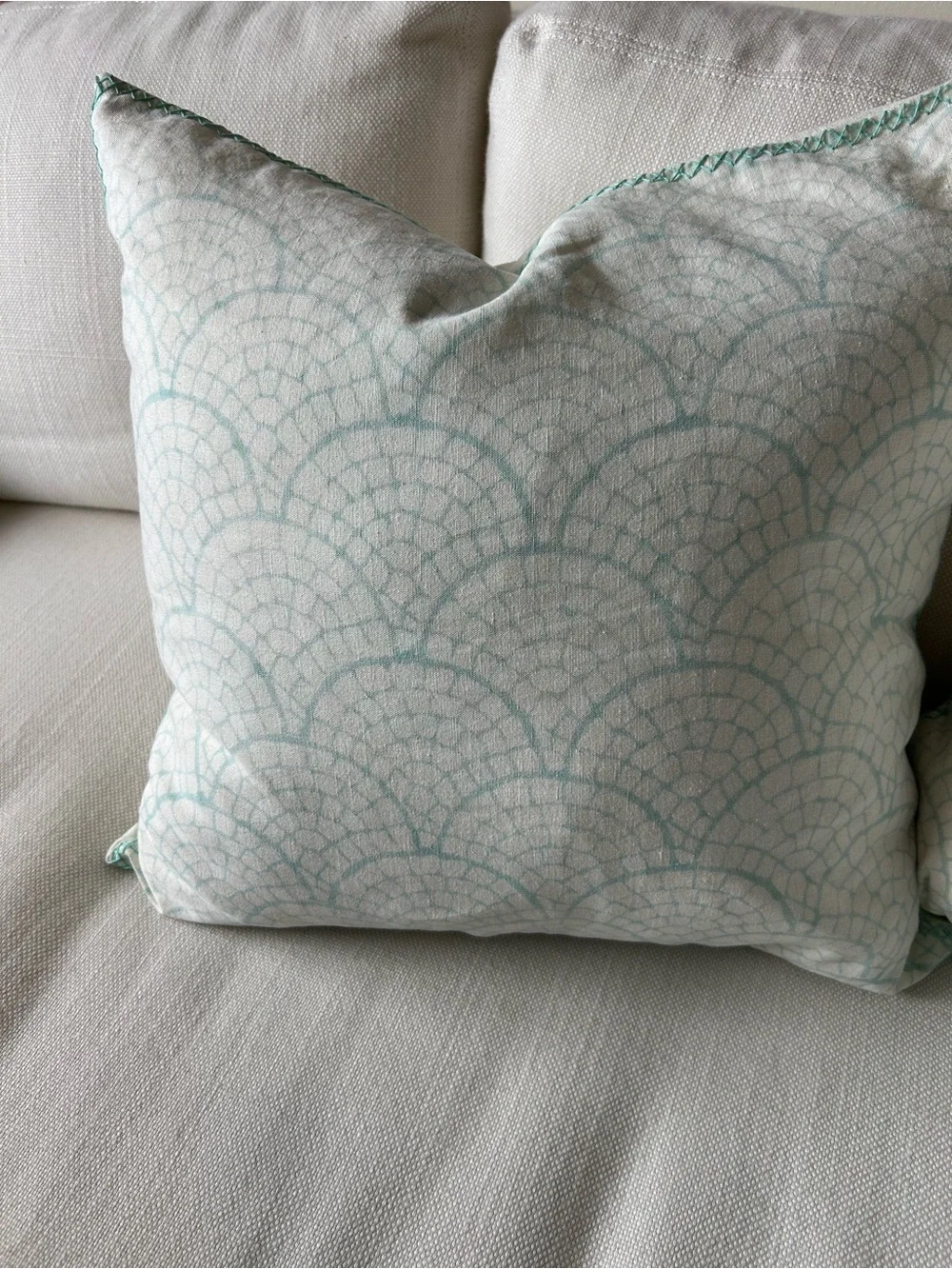 JOHN ROBSHAW TEXTILES Embroidered Pillow with Down Insert 20” x 20”